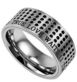 Silver Sport Ring, "True Love Waits"