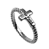 Simplicity Cross Ring, "True Faith"