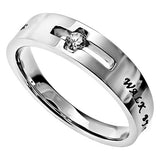 Solitaire Ring, "Walk By Faith"