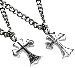 Trinity Cross Pendant, "Christ My Strength"