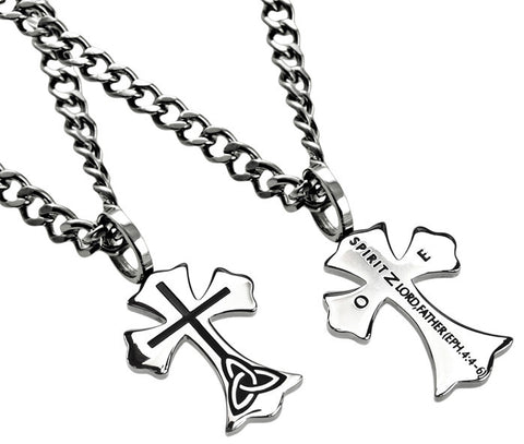 Trinity Cross Pendant, "One - Spirit Lord Father"