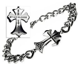 Trinity Cross Bracelet, "By His Blood"