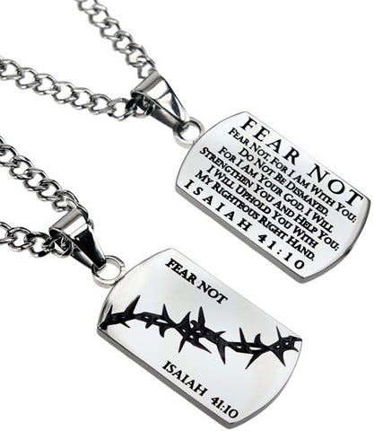 Crown of Thorns Dog Tag, "Fear Not"
