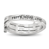Triple Cross Ring"FAITH HOPE LOVE"