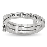 Triple Cross Ring"LOVE NEVER FAILS"