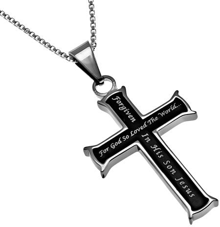 Women’s Mini Black Iron Cross, "Forgiven"