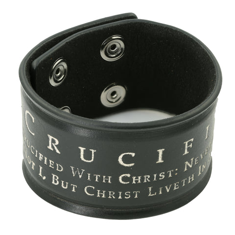Leather Bracelet Black,"CRUCIFIED"