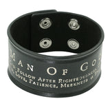 Leather Bracelet Black,"MAN OF GOD"