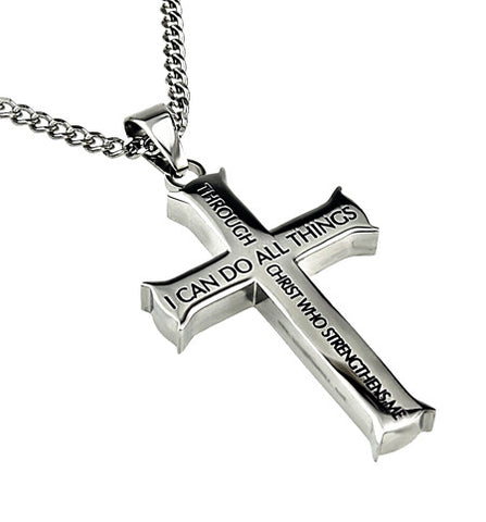 Men's Iron Cross, "Through Christ" Philippians 4:13